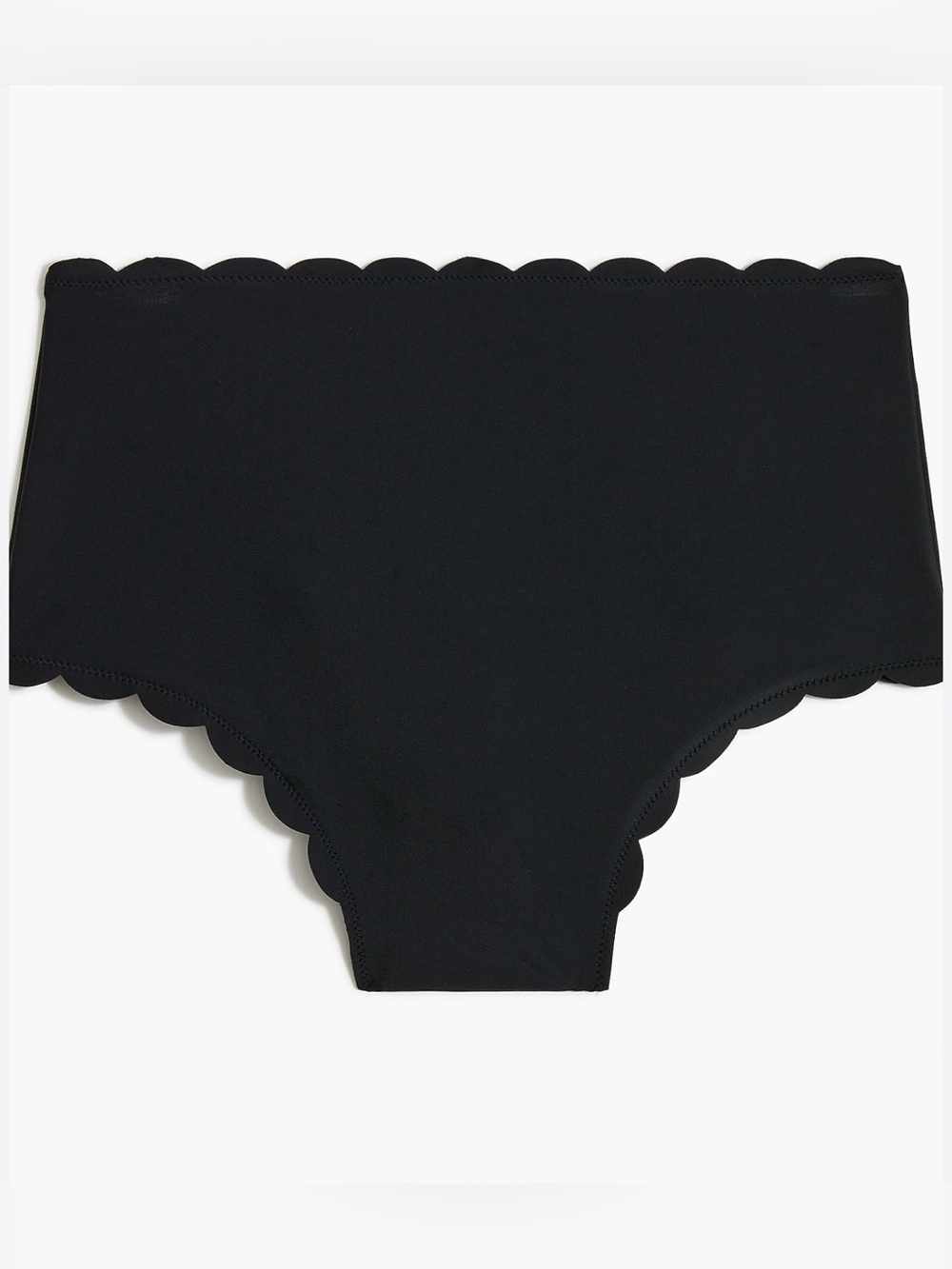J.Crew Scalloped High Waisted Bikini Bottoms Black Size Large